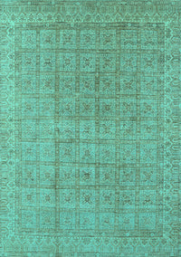 Oriental Turquoise Industrial Rug, urb940turq