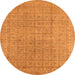 Round Oriental Orange Industrial Rug, urb940org