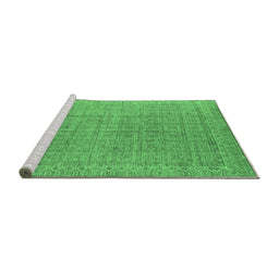 Sideview of Machine Washable Oriental Emerald Green Industrial Area Rugs, wshurb940emgrn