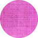 Round Oriental Pink Industrial Rug, urb940pnk