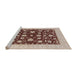 Sideview of Machine Washable Industrial Modern Brown Rug, wshurb941