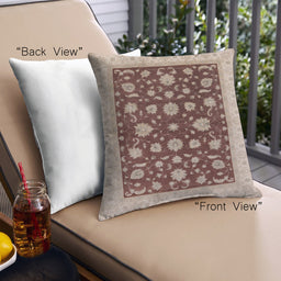 Front View of Mid-Century Modern Urban Square BurlyBrown Throw Pillow, 18 inch by 18 inch, pwurb941