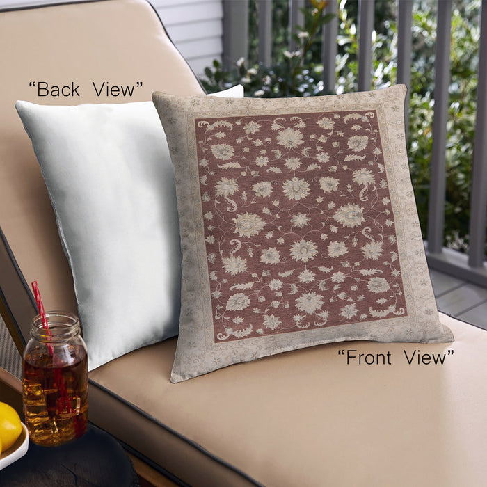 Front View of Mid-Century Modern Urban Square BurlyBrown Throw Pillow, 18 inch by 18 inch, pwurb941