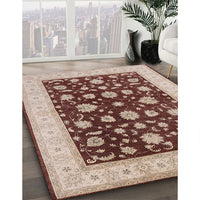 Mid-Century Modern Brown Oriental Rug, urb941