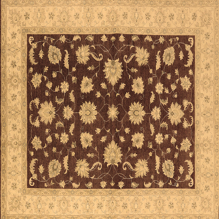 Square Machine Washable Oriental Brown Industrial Rug, wshurb941brn