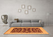 Machine Washable Oriental Orange Industrial Area Rugs in a Living Room, wshurb941org