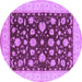 Round Oriental Purple Industrial Rug, urb941pur