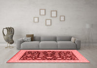 Machine Washable Oriental Red Industrial Rug, wshurb941red