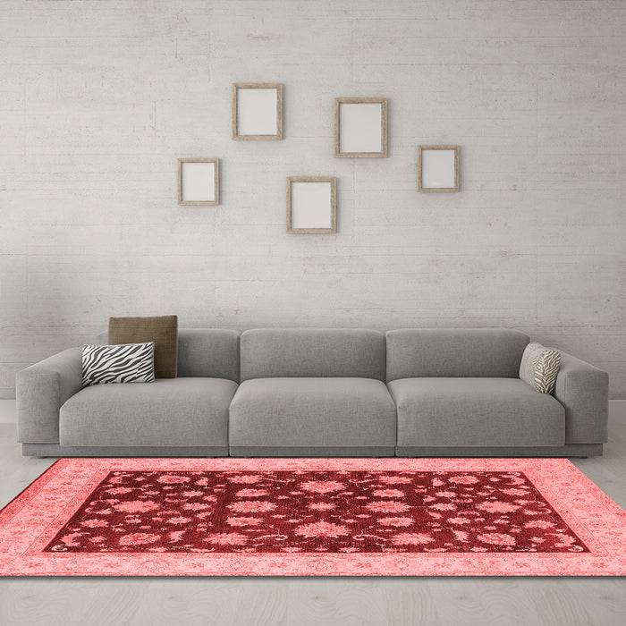 Industrial Red Washable Rugs