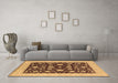 Machine Washable Oriental Brown Industrial Rug in a Living Room,, wshurb941brn