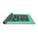 Sideview of Oriental Turquoise Industrial Rug, urb941turq