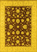 Machine Washable Oriental Yellow Industrial Rug, wshurb941yw