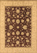 Machine Washable Oriental Brown Industrial Rug, wshurb941brn