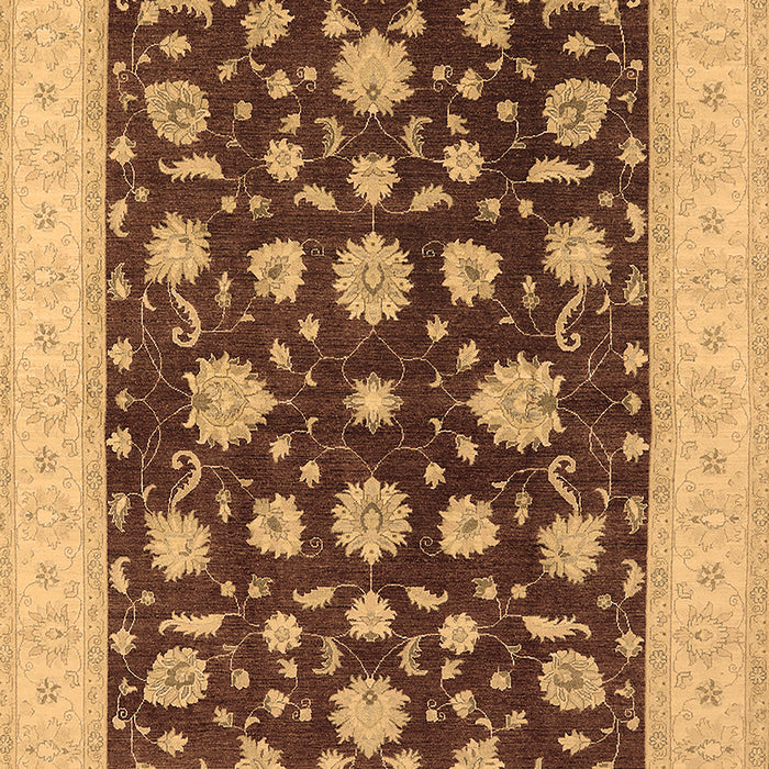 Machine Washable Oriental Brown Industrial Rug, wshurb941brn