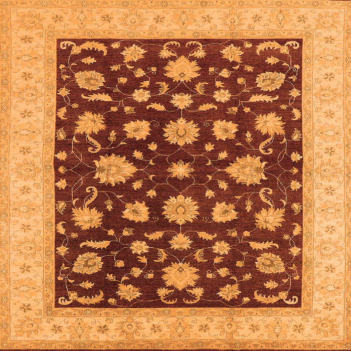 Square Oriental Orange Industrial Rug, urb941org