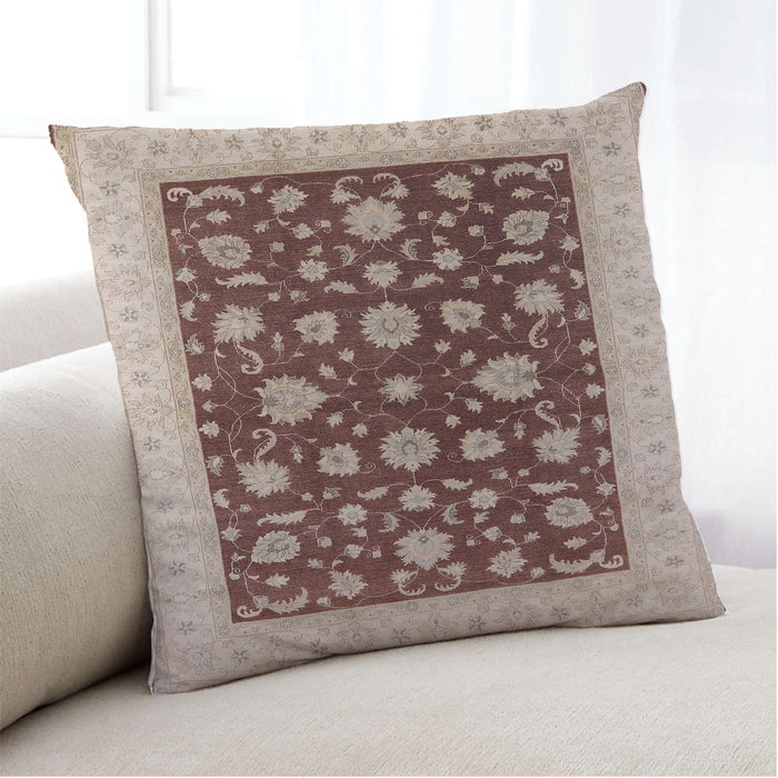 Lifestyle Image of Mid-Century Modern Urban Square BurlyBrown Throw Pillow, 18 inch by 18 inch, pwurb941