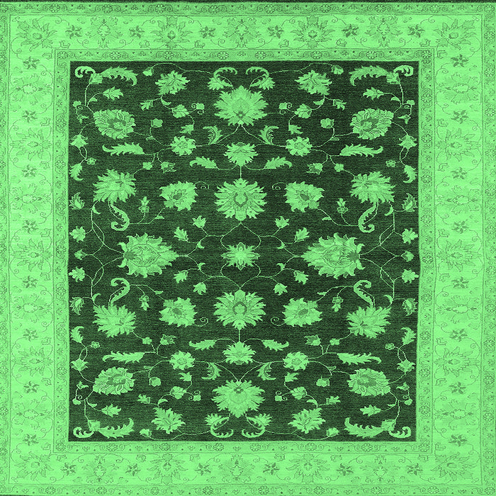 Square Oriental Emerald Green Industrial Rug, urb941emgrn