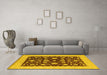 Machine Washable Oriental Yellow Industrial Rug in a Living Room, wshurb941yw