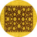 Round Oriental Yellow Industrial Rug, urb941yw