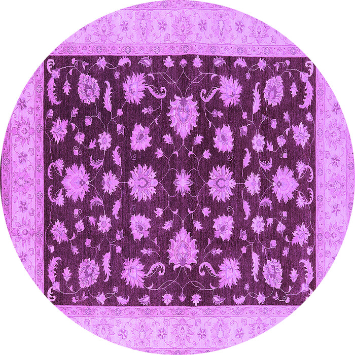 Round Machine Washable Oriental Purple Industrial Area Rugs, wshurb941pur
