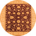 Round Oriental Orange Industrial Rug, urb941org