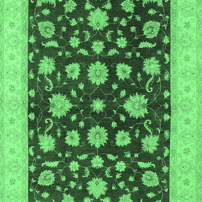 Machine Washable Oriental Emerald Green Industrial Area Rugs, wshurb941emgrn