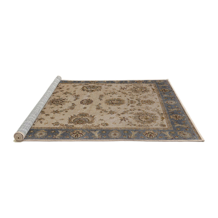 Sideview of Machine Washable Industrial Modern Camel Brown Rug, wshurb942