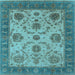 Square Oriental Light Blue Industrial Rug, urb942lblu