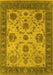 Machine Washable Oriental Yellow Industrial Rug, wshurb942yw