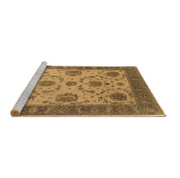Sideview of Machine Washable Oriental Brown Industrial Rug, wshurb942brn