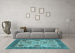 Machine Washable Oriental Light Blue Industrial Rug in a Living Room, wshurb942lblu