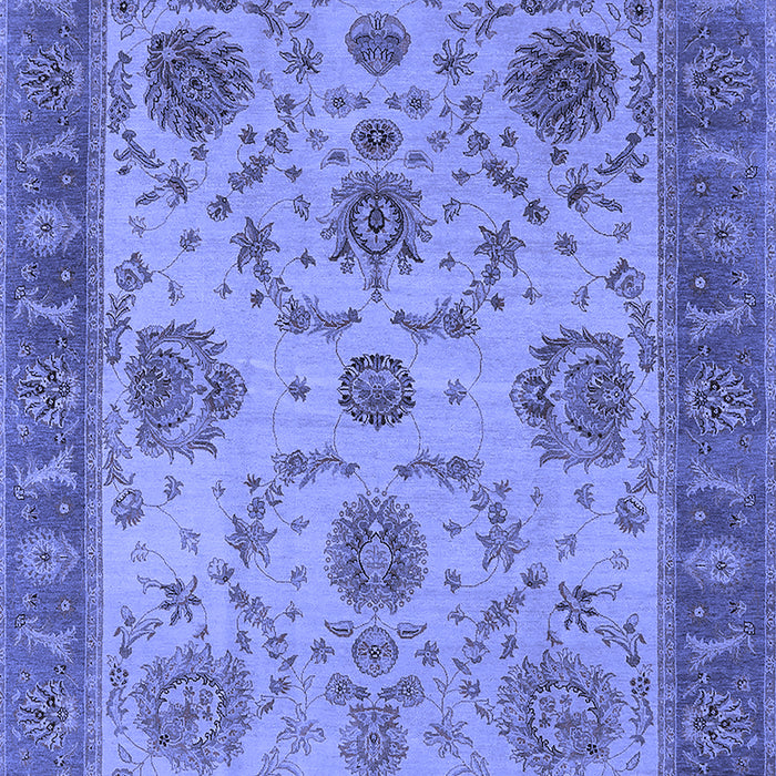 Machine Washable Oriental Blue Industrial Rug, wshurb942blu