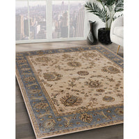 Mid-Century Modern Camel Brown Oriental Rug, urb942