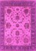 Machine Washable Oriental Pink Industrial Rug, wshurb942pnk