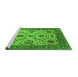Sideview of Machine Washable Oriental Green Industrial Area Rugs, wshurb942grn