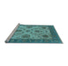 Sideview of Machine Washable Oriental Light Blue Industrial Rug, wshurb942lblu