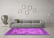 Machine Washable Oriental Purple Industrial Area Rugs in a Living Room, wshurb942pur