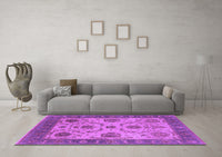 Machine Washable Oriental Purple Industrial Rug, wshurb942pur