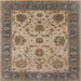 Square Mid-Century Modern Camel Brown Oriental Rug, urb942