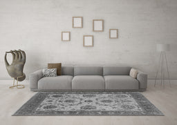 Machine Washable Oriental Gray Industrial Rug in a Living Room,, wshurb942gry