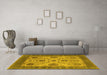 Machine Washable Oriental Yellow Industrial Rug in a Living Room, wshurb942yw