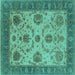 Square Oriental Turquoise Industrial Rug, urb942turq