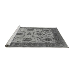 Sideview of Machine Washable Oriental Gray Industrial Rug, wshurb942gry