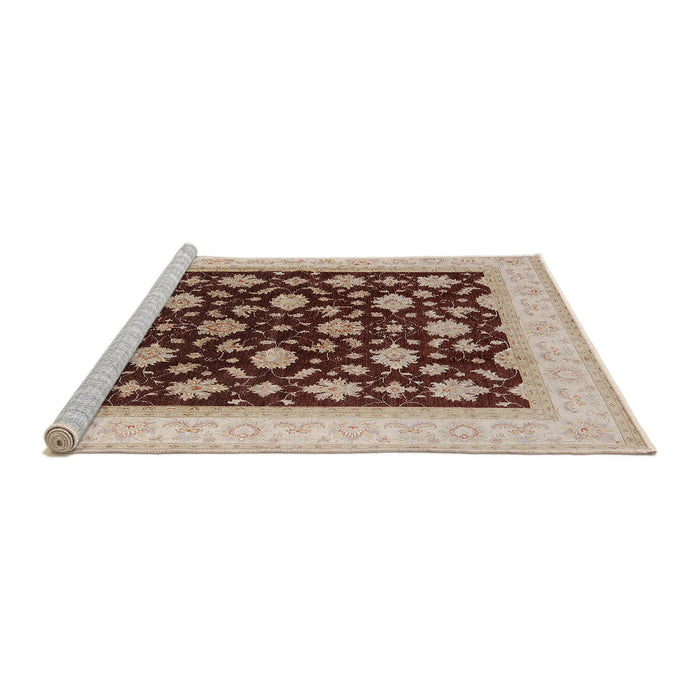 Sideview of Machine Washable Industrial Modern Brown Rug, wshurb943