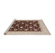Sideview of Machine Washable Industrial Modern Brown Rug, wshurb943