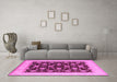 Machine Washable Oriental Pink Industrial Rug in a Living Room, wshurb943pnk
