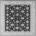 Square Machine Washable Oriental Gray Industrial Rug, wshurb943gry