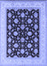 Machine Washable Oriental Blue Industrial Rug, wshurb943blu