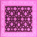 Square Machine Washable Oriental Pink Industrial Rug, wshurb943pnk