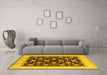 Machine Washable Oriental Yellow Industrial Rug in a Living Room, wshurb943yw